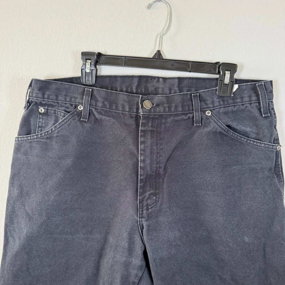 Dickies Mens Charcoal Gray Carpenter Work Pants Size 36x32 denim jeans dark wash